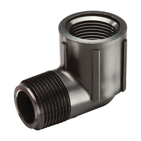 Rain Bird 0.75 in. MPT x 0.75 in. FPT Dia. x 1.39 in. Swing Pipe Elbow; Black 7802283 - main